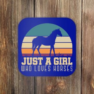 Just A Who Loves Horses Horse Gift Horse Funny Gift Coaster