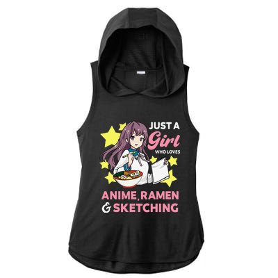 Just A  Who Loves Anime Ra and Sketching Drawing Art Ladies PosiCharge Tri-Blend Wicking Draft Hoodie Tank