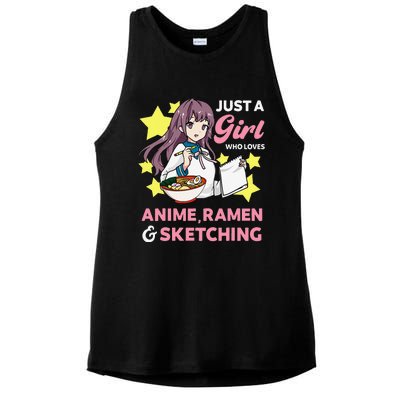 Just A  Who Loves Anime Ra and Sketching Drawing Art Ladies PosiCharge Tri-Blend Wicking Tank