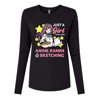 Just A  Who Loves Anime Ra and Sketching Drawing Art Womens Cotton Relaxed Long Sleeve T-Shirt