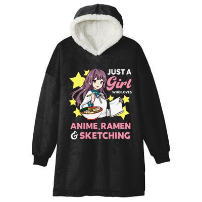 Just A  Who Loves Anime Ra and Sketching Drawing Art Hooded Wearable Blanket