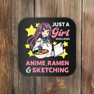 Just A  Who Loves Anime Ra and Sketching Drawing Art Coaster