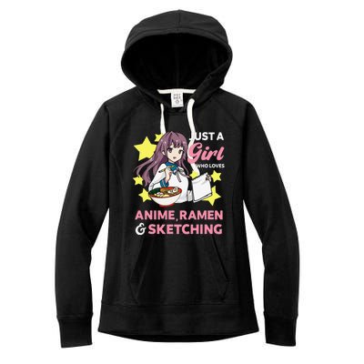 Just A  Who Loves Anime Ra and Sketching Drawing Art Women's Fleece Hoodie