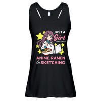 Just A  Who Loves Anime Ra and Sketching Drawing Art Ladies Essential Flowy Tank