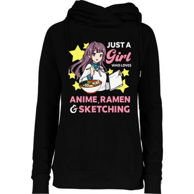 Just A  Who Loves Anime Ra and Sketching Drawing Art Womens Funnel Neck Pullover Hood