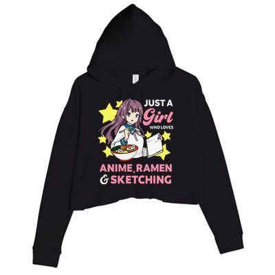 Just A  Who Loves Anime Ra and Sketching Drawing Art Crop Fleece Hoodie