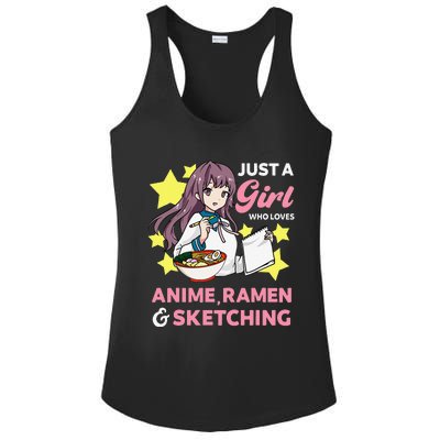 Just A  Who Loves Anime Ra and Sketching Drawing Art Ladies PosiCharge Competitor Racerback Tank