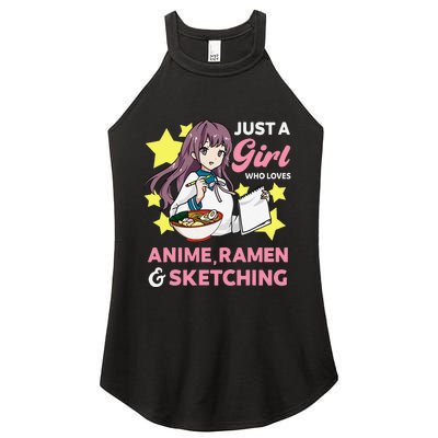 Just A  Who Loves Anime Ra and Sketching Drawing Art Women's Perfect Tri Rocker Tank