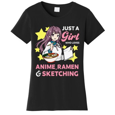 Just A  Who Loves Anime Ra and Sketching Drawing Art Women's T-Shirt