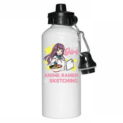 Just A  Who Loves Anime Ra and Sketching Drawing Art Aluminum Water Bottle 