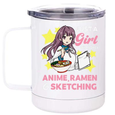 Just A  Who Loves Anime Ra and Sketching Drawing Art 12 oz Stainless Steel Tumbler Cup