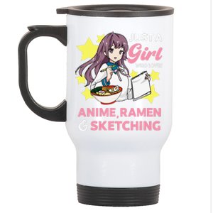 Just A  Who Loves Anime Ra and Sketching Drawing Art Stainless Steel Travel Mug