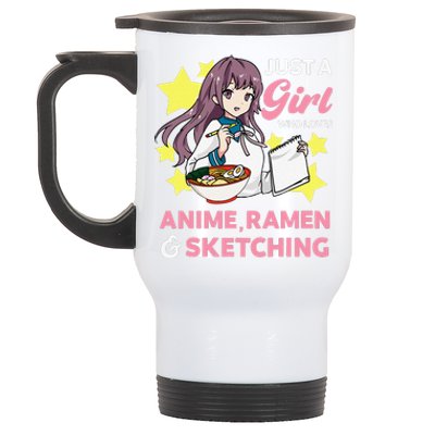 Just A  Who Loves Anime Ra and Sketching Drawing Art Stainless Steel Travel Mug