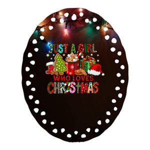 Just A Who Loves Hot Cocoa Funny Christmas Ceramic Oval Ornament