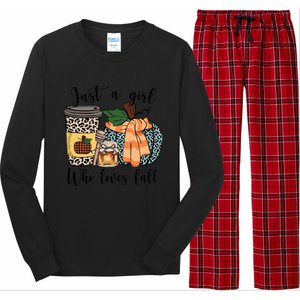 Just A Who Loves Fall Pumpin Spice Latte Cute Autumn Gift Long Sleeve Pajama Set