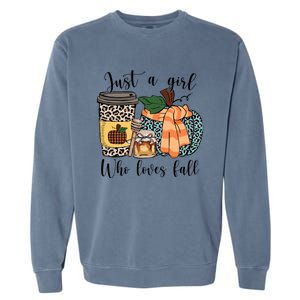 Just A Who Loves Fall Pumpin Spice Latte Cute Autumn Gift Garment-Dyed Sweatshirt