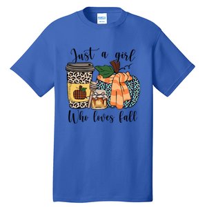 Just A Who Loves Fall Pumpin Spice Latte Cute Autumn Gift Tall T-Shirt