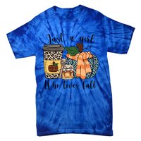 Just A Who Loves Fall Pumpin Spice Latte Cute Autumn Gift Tie-Dye T-Shirt