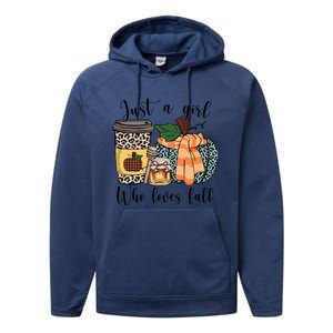 Just A Who Loves Fall Pumpin Spice Latte Cute Autumn Gift Performance Fleece Hoodie