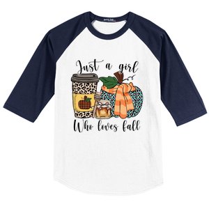 Just A Who Loves Fall Pumpin Spice Latte Cute Autumn Gift Baseball Sleeve Shirt