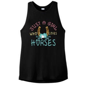 Just A Who Loves Horses Riding Cow Outfits Ns Gift Ladies PosiCharge Tri-Blend Wicking Tank