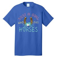 Just A Who Loves Horses Riding Cow Outfits Ns Gift Tall T-Shirt