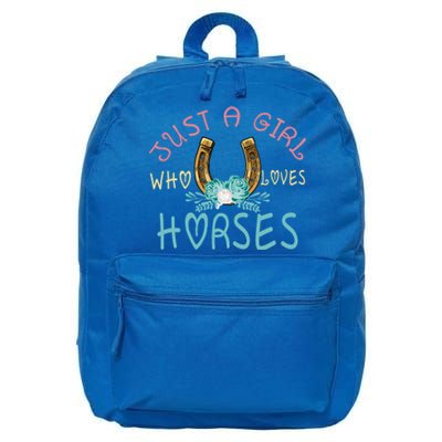 Just A Who Loves Horses Riding Cow Outfits Ns Gift 16 in Basic Backpack