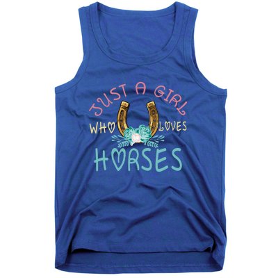 Just A Who Loves Horses Riding Cow Outfits Ns Gift Tank Top