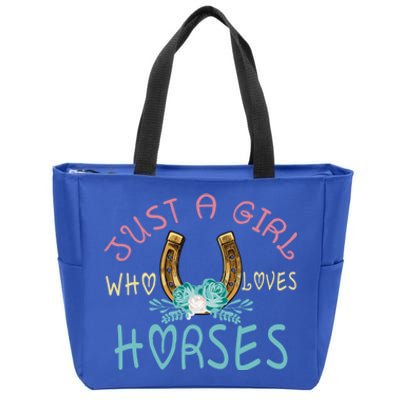 Just A Who Loves Horses Riding Cow Outfits Ns Gift Zip Tote Bag