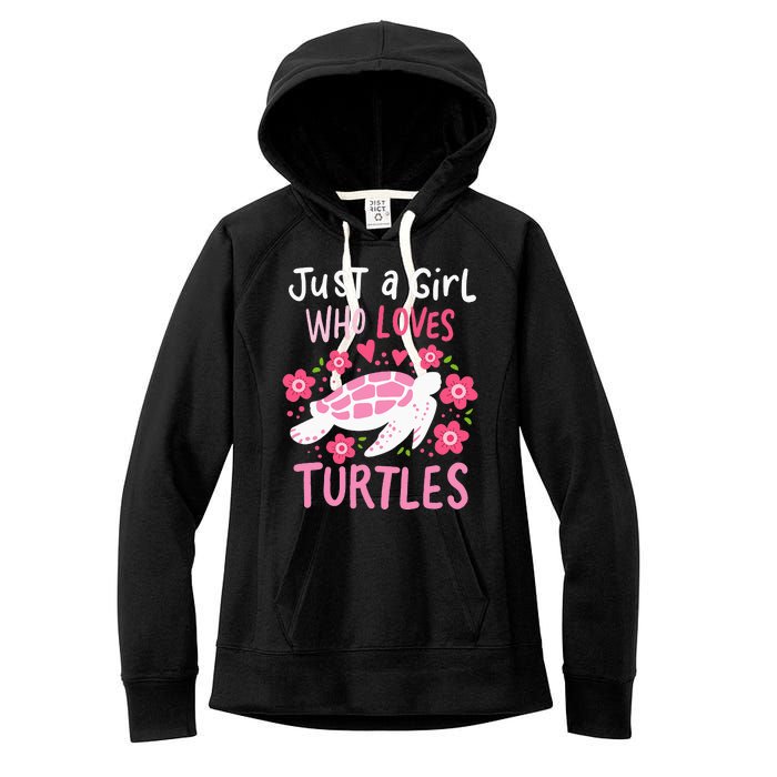 Just a Who Loves Turtles Turtle Gift Women's Fleece Hoodie