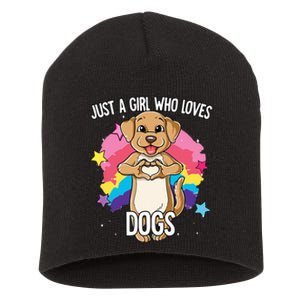 Just A Who Loves Dogs Dog Short Acrylic Beanie