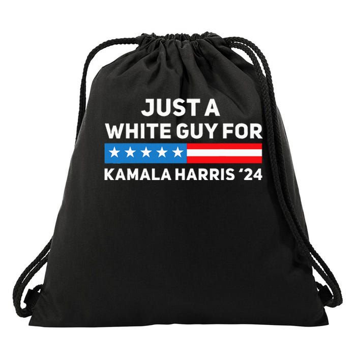 Just A White Guy For Kamala Harris 2024 President Election Drawstring Bag