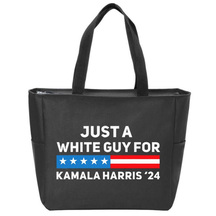 Just A White Guy For Kamala Harris 2024 President Election Zip Tote Bag