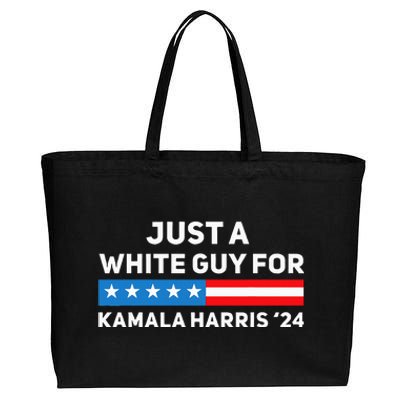 Just A White Guy For Kamala Harris 2024 President Election Cotton Canvas Jumbo Tote