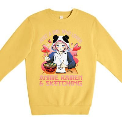 Just A  Who Loves Anime Ra And Sketching Japan Anime Premium Crewneck Sweatshirt