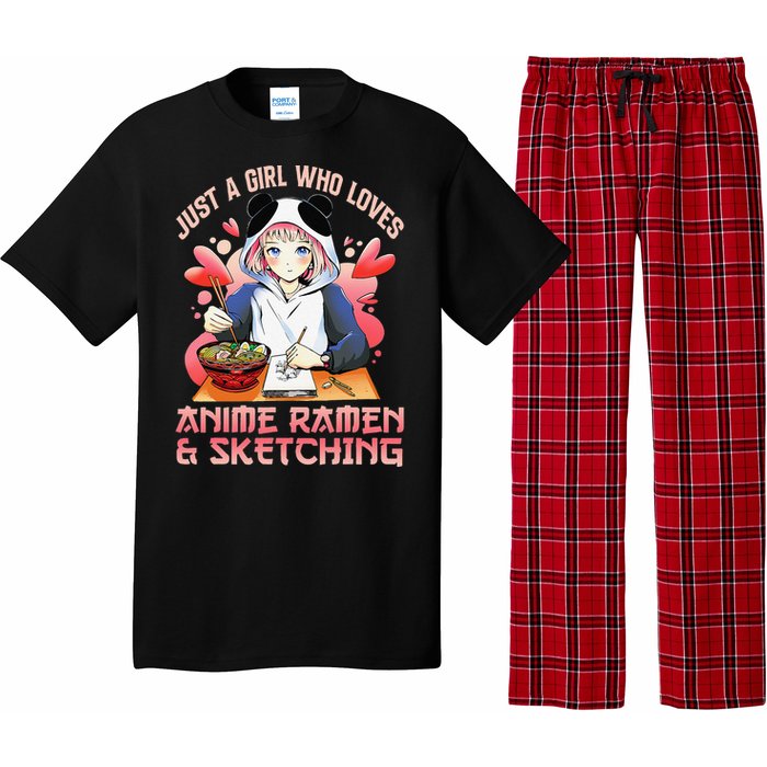 Just A  Who Loves Anime Ra And Sketching Japan Anime Pajama Set