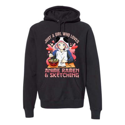 Just A  Who Loves Anime Ra And Sketching Japan Anime Premium Hoodie