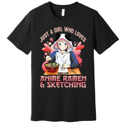 Just A  Who Loves Anime Ra And Sketching Japan Anime Premium T-Shirt