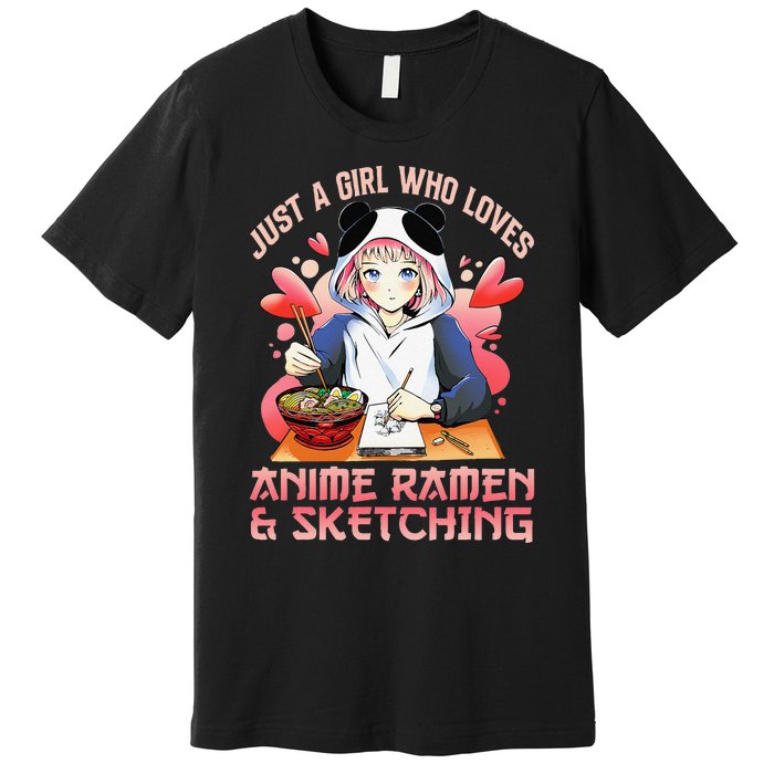 Just A  Who Loves Anime Ra And Sketching Japan Anime Premium T-Shirt