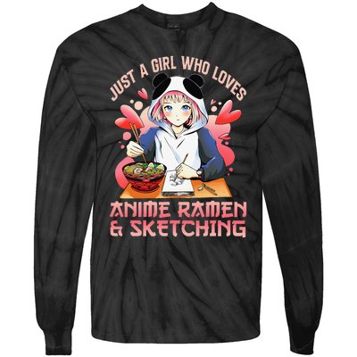 Just A  Who Loves Anime Ra And Sketching Japan Anime Tie-Dye Long Sleeve Shirt