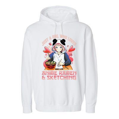 Just A  Who Loves Anime Ra And Sketching Japan Anime Garment-Dyed Fleece Hoodie