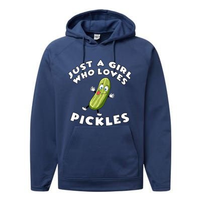 Just A Who Loves Pickles Cool Gift Pickle Lover's Gift Performance Fleece Hoodie