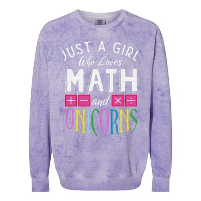 Just a  who loves Math & Unicorns Funny Mathematics Colorblast Crewneck Sweatshirt