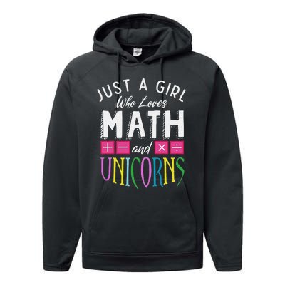 Just a  who loves Math & Unicorns Funny Mathematics Performance Fleece Hoodie