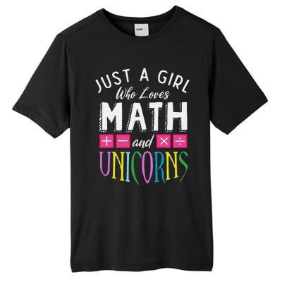 Just a  who loves Math & Unicorns Funny Mathematics Tall Fusion ChromaSoft Performance T-Shirt