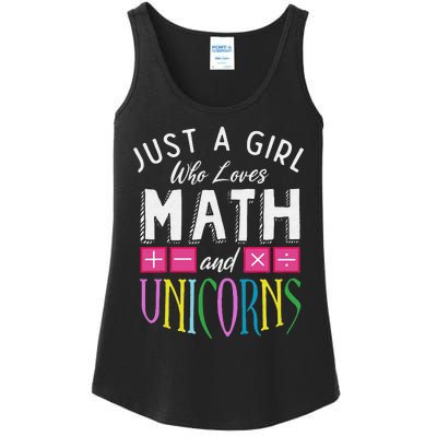 Just a  who loves Math & Unicorns Funny Mathematics Ladies Essential Tank