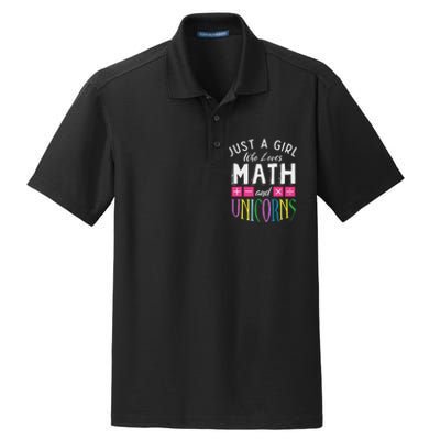 Just a  who loves Math & Unicorns Funny Mathematics Dry Zone Grid Polo