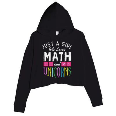 Just a  who loves Math & Unicorns Funny Mathematics Crop Fleece Hoodie