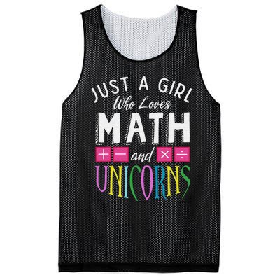 Just a  who loves Math & Unicorns Funny Mathematics Mesh Reversible Basketball Jersey Tank