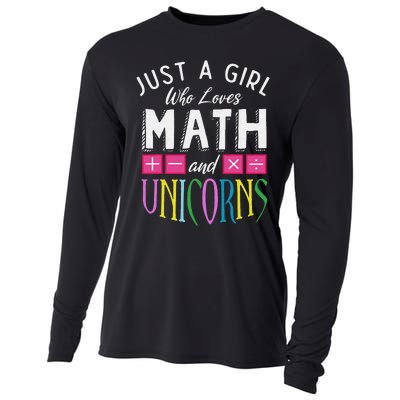 Just a  who loves Math & Unicorns Funny Mathematics Cooling Performance Long Sleeve Crew